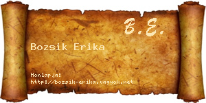 Bozsik Erika névjegykártya